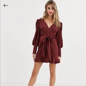 Skylar Rose tea dress with front bowtie waist